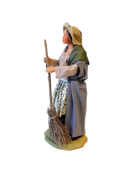 25 cm Terracotta Woman with Broom
