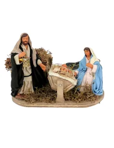 Animated 3-Piece Terracotta Nativity Set – 10 cm