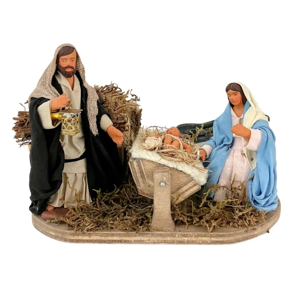 Animated 3-Piece Terracotta Nativity Set – 10 cm
