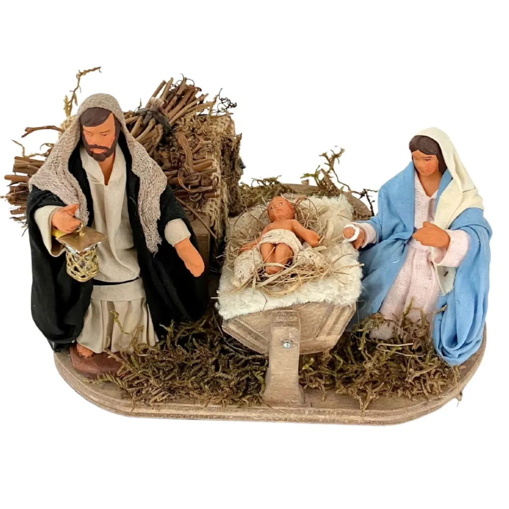 Animated 3-Piece Terracotta Nativity Set – 10 cm
