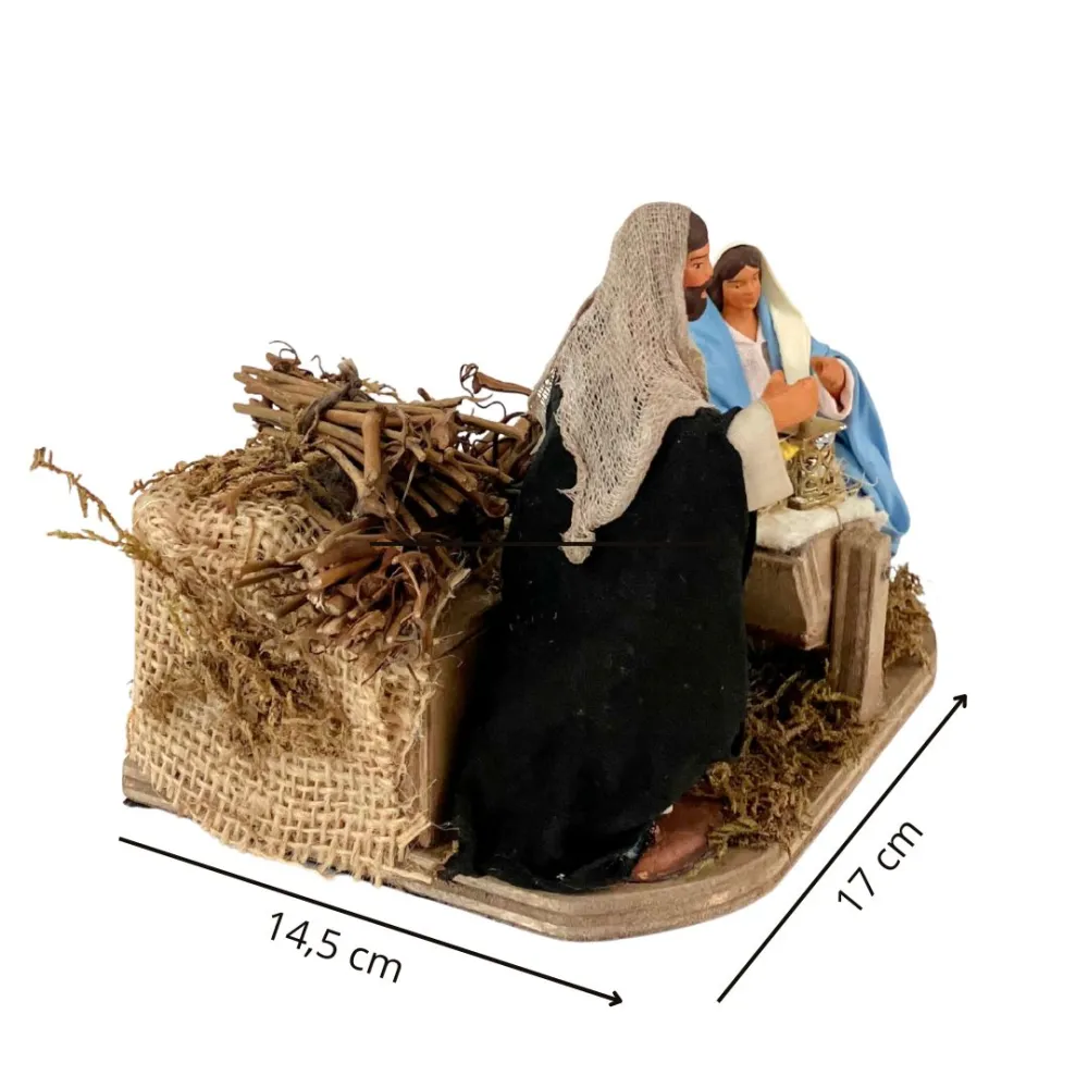 Animated 3-Piece Terracotta Nativity Set – 10 cm