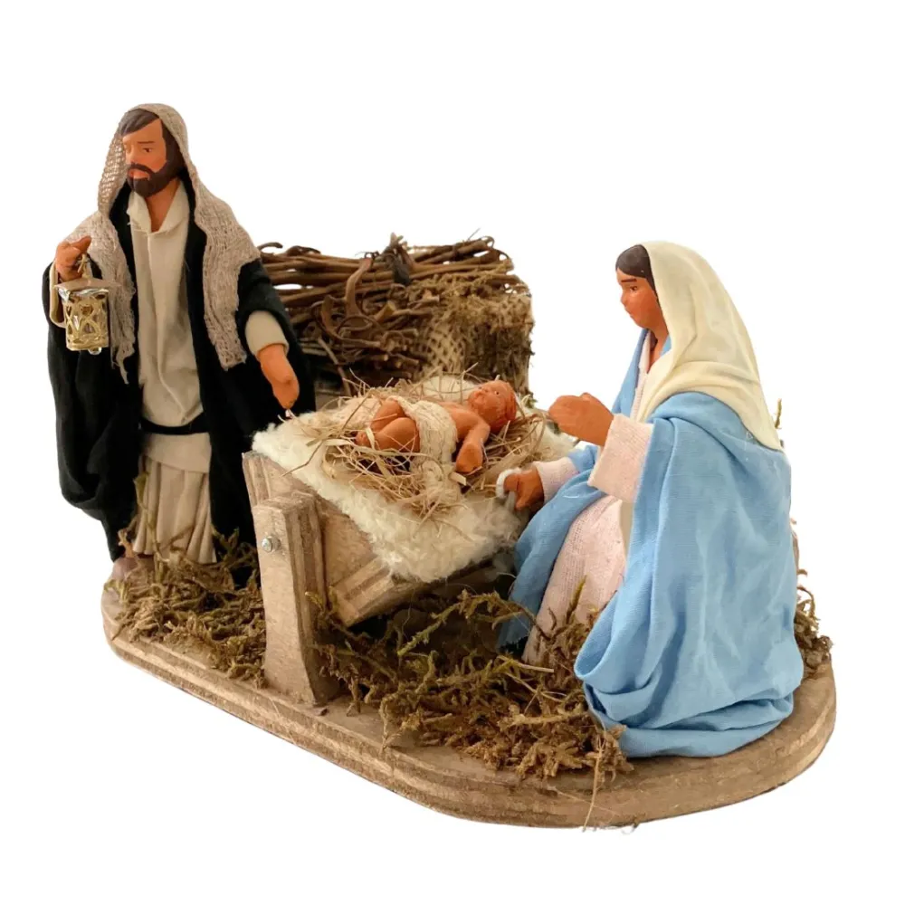 Animated 3-Piece Terracotta Nativity Set – 10 cm
