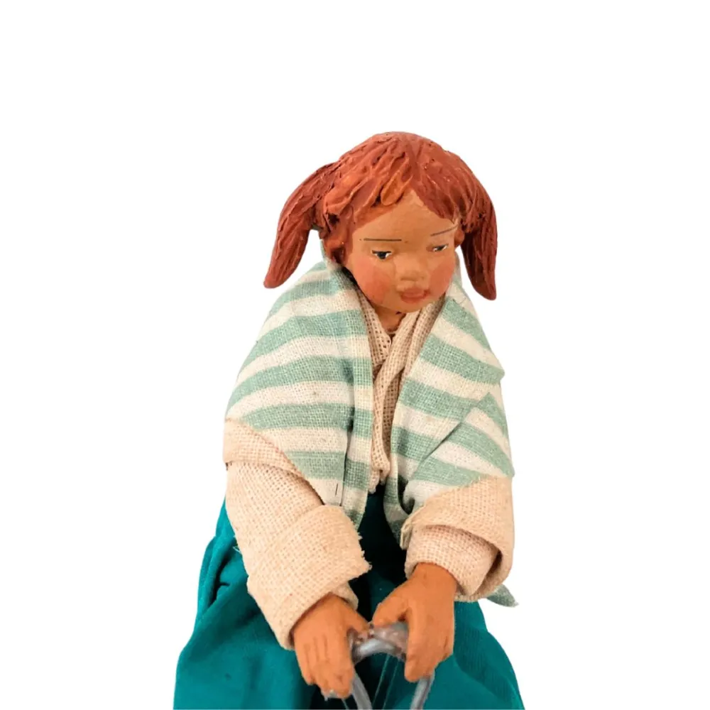 Animated Terracotta Children on a Wooden See-Saw for 25–30 cm Nativity Figures