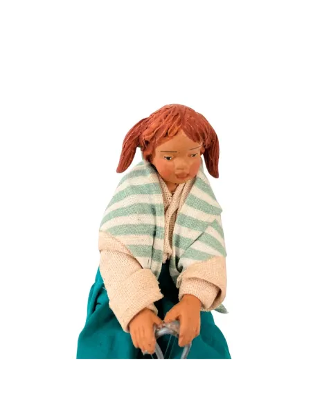 Bambini su dondolo in terracotta per statue da 25-30 cm