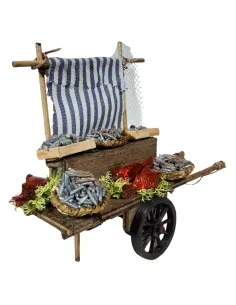 Carretto con pesce per statue da 8-10 cm