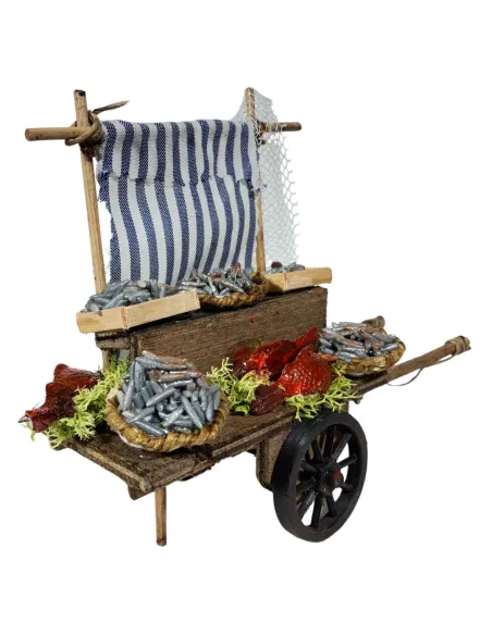 Carretto con pesce per statue da 8-10 cm