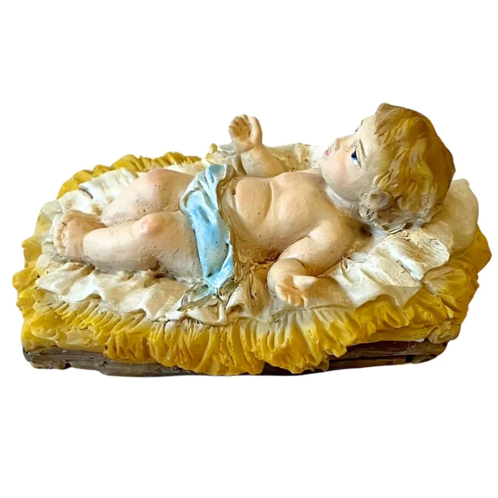 Baby Jesus with Cradle – Resin, for 15–20 cm Nativity Figures
