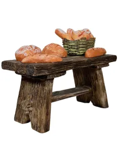Banco fornaio con pane in resina per statue da 10-12 cm 2