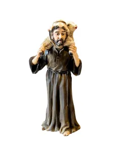 Pastore con pecora in resina serie 17 cm