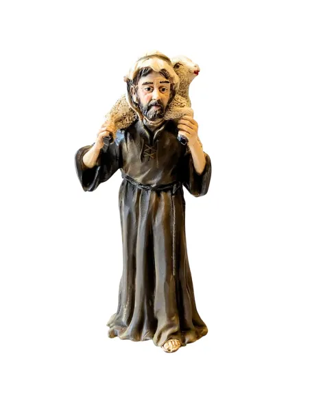 Shepherd Holding a Sheep – Resin, 17 cm Series
