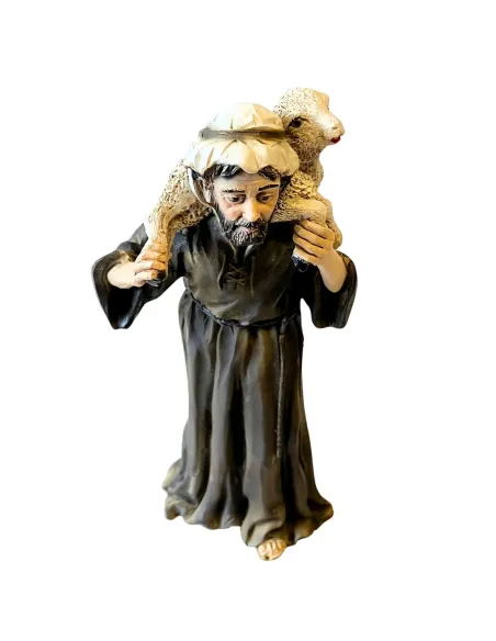 Shepherd Holding a Sheep – Resin, 17 cm Series