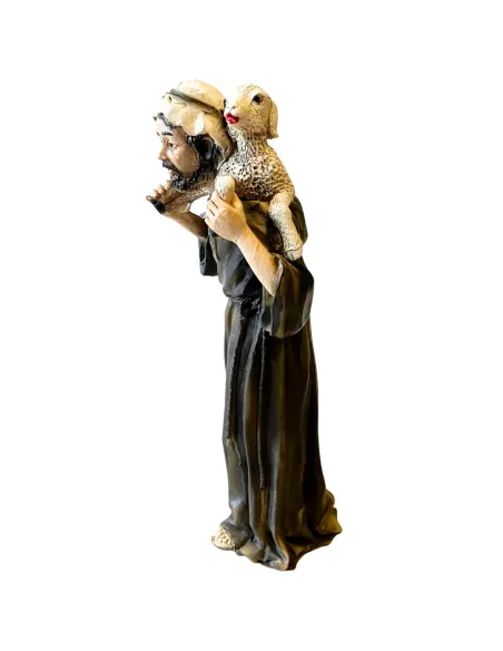 Shepherd Holding a Sheep – Resin, 17 cm Series