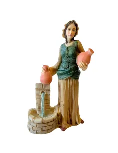Donna con anfore in resina serie 17 cm