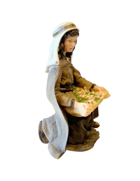 Donna con fiori in resina serie 17 cm