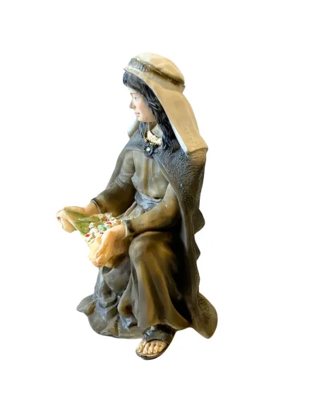 Donna con fiori in resina serie 17 cm