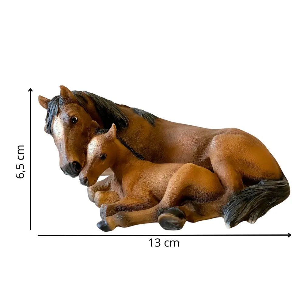 Resin Lying Mare and Foal for 15–20 cm Nativity Figures
