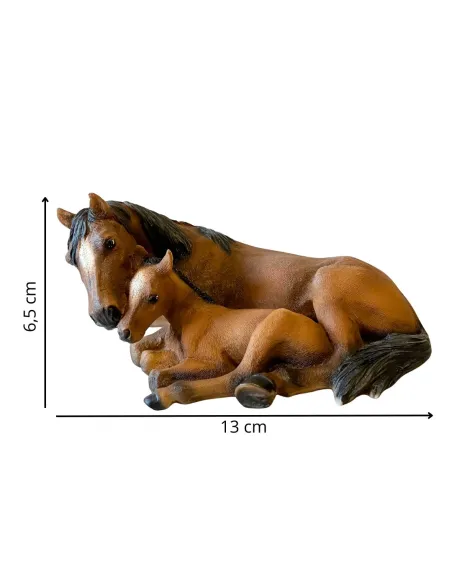 Resin Lying Mare and Foal for 15–20 cm Nativity Figures