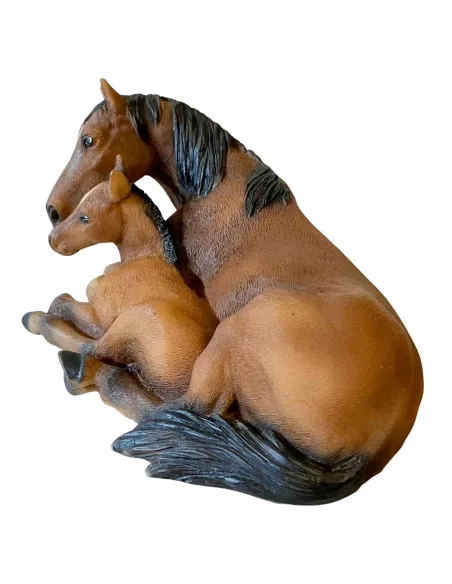 Resin Lying Mare and Foal for 15–20 cm Nativity Figures