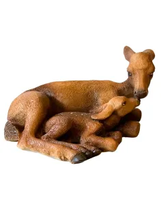 Resin Doe and Fawn Set for 20 cm Nativity Figures
