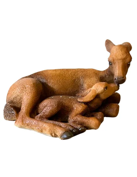 Resin Doe and Fawn Set for 20 cm Nativity Figures