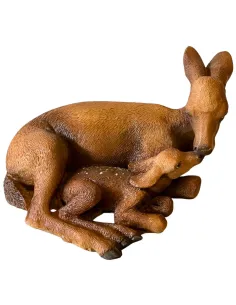 Resin Doe and Fawn Set for 20 cm Nativity Figures 2