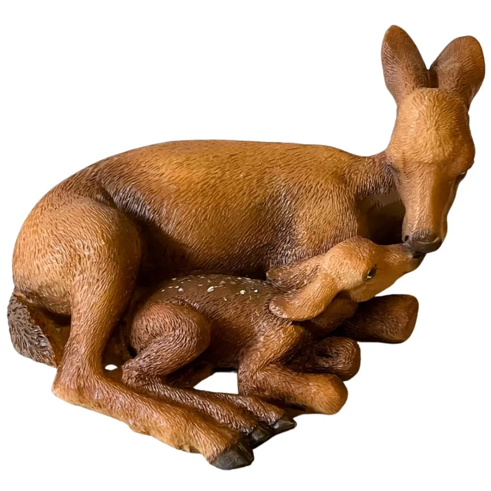 Resin Doe and Fawn Set for 20 cm Nativity Figures