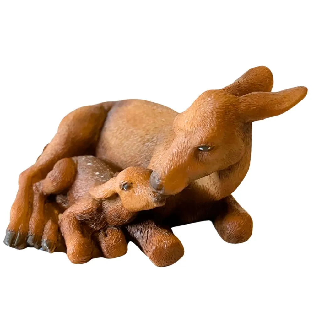 Resin Doe and Fawn Set for 20 cm Nativity Figures