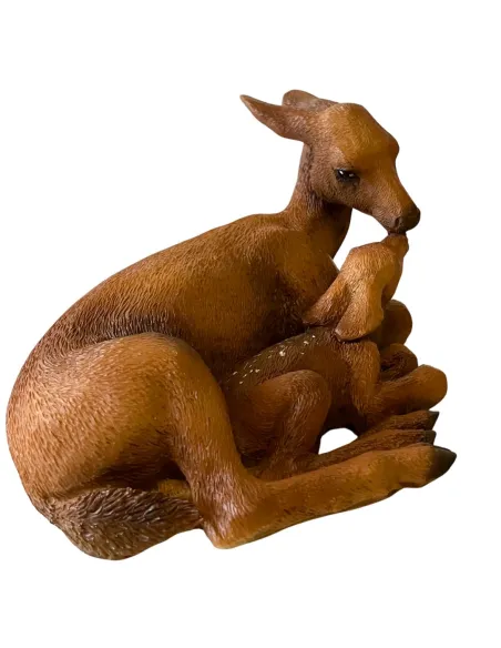 Caprioli sdraiati in resina per statue da 20 cm
