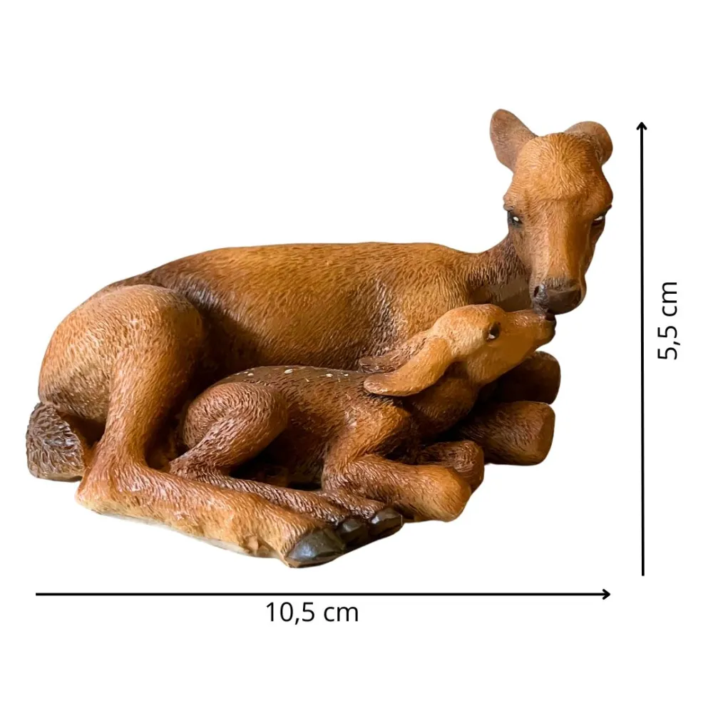 Resin Doe and Fawn Set for 20 cm Nativity Figures