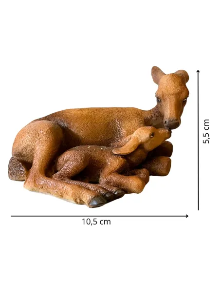 Resin Doe and Fawn Set for 20 cm Nativity Figures
