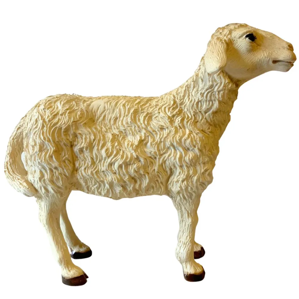 Resin Sheep with Raised Head for 25–30 cm Nativity Figures
