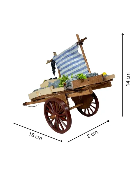 Carretto con banco pesce per statue da 12 cm
