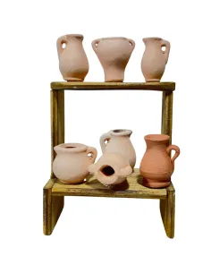 Bancarella anfore in terracotta per statue da 10 cm 2