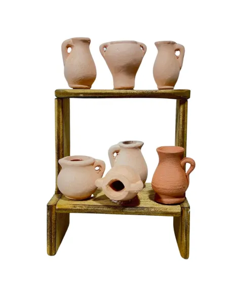 Bancarella anfore in terracotta per statue da 10 cm