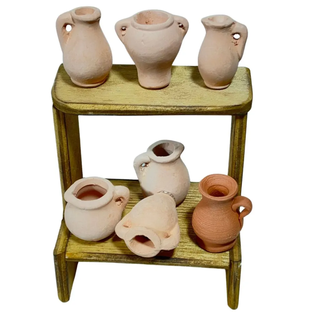 Bancarella anfore in terracotta per statue da 10 cm
