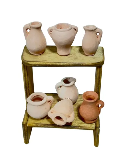 Bancarella anfore in terracotta per statue da 10 cm