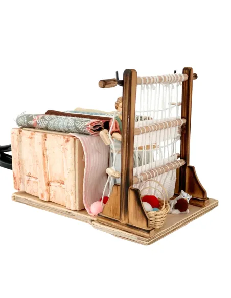 Animated 10 cm Landi Woman at a Vertical Loom