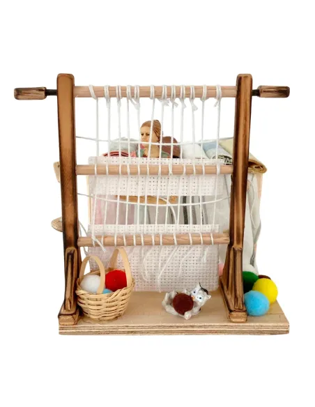 Animated 10 cm Landi Woman at a Vertical Loom
