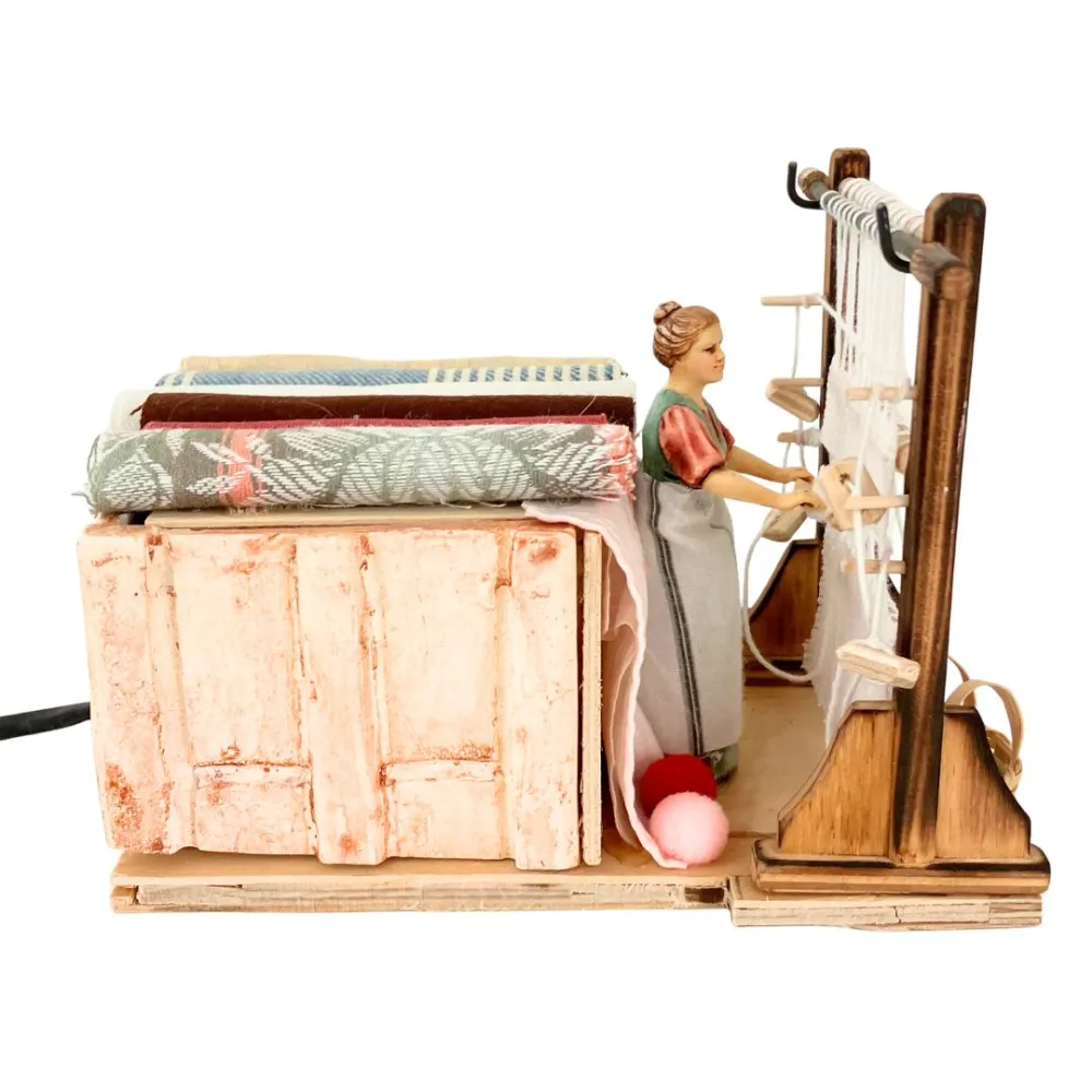 Animated 10 cm Landi Woman at a Vertical Loom