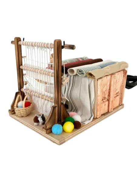 Animated 10 cm Landi Woman at a Vertical Loom
