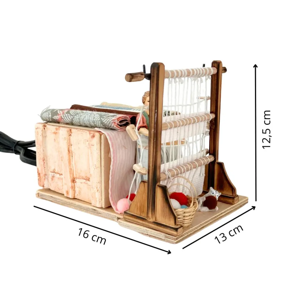 Animated 10 cm Landi Woman at a Vertical Loom