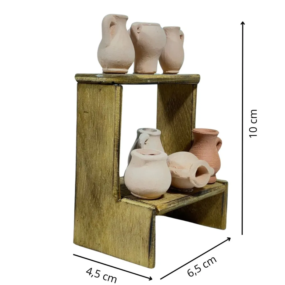 Bancarella anfore in terracotta per statue da 10 cm