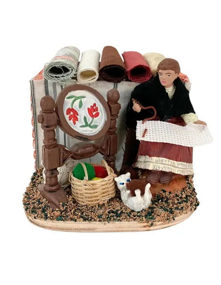 Animated 10 cm PVC Oliver Bobbin Lace Maker