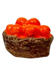 Cesta tonda in gesso con arance per statue da 8-10 cm