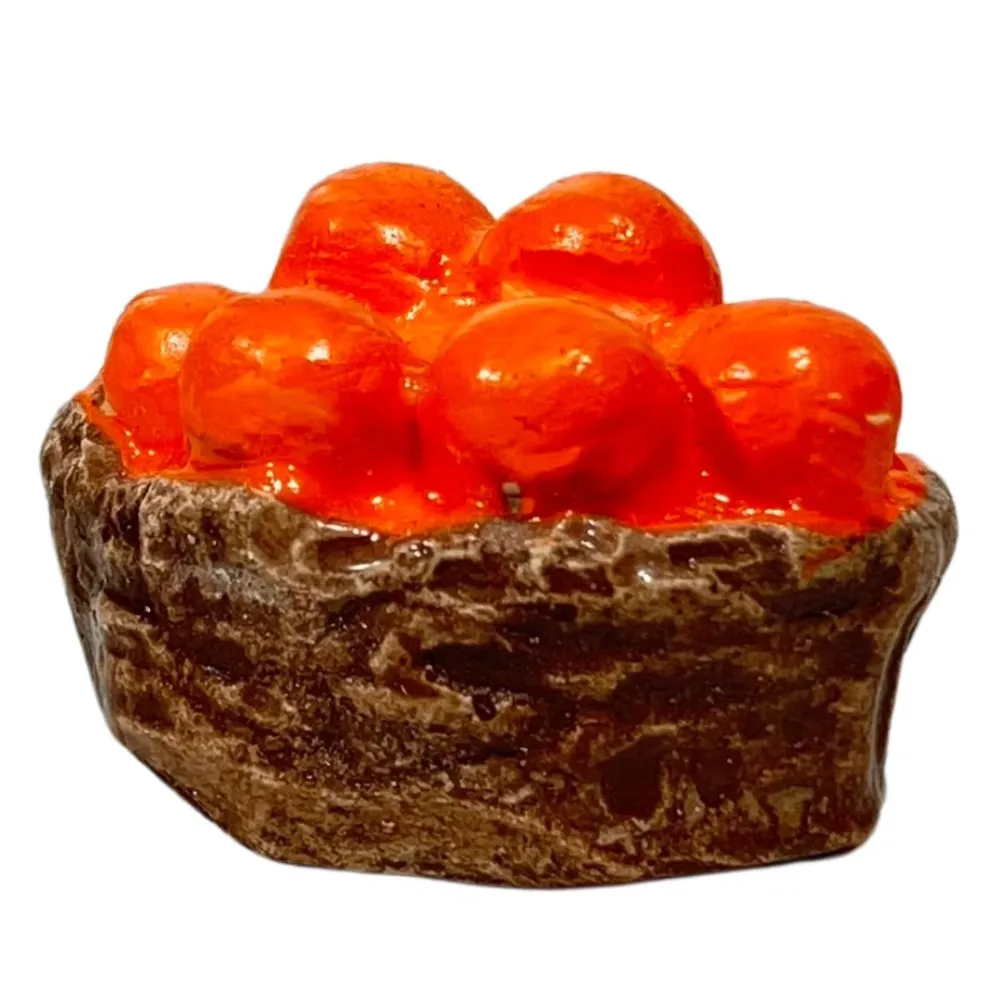 Round Plaster Basket with Oranges for 8–10 cm Nativity Figures