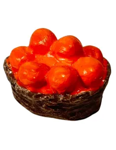 Round Plaster Basket with Oranges for 8–10 cm Nativity Figures 2