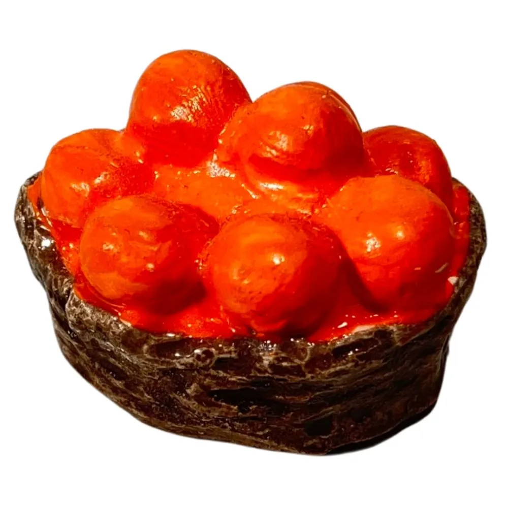 Round Plaster Basket with Oranges for 8–10 cm Nativity Figures