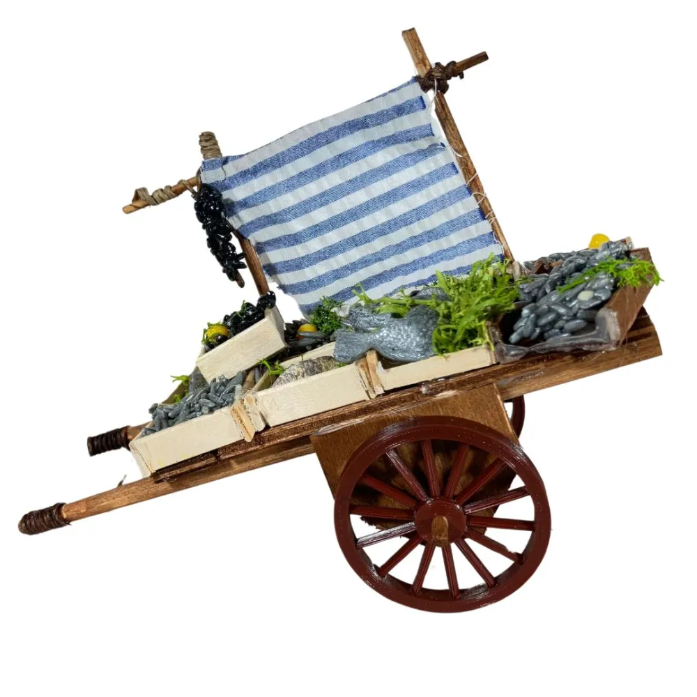 Wooden Fish Cart for 12 cm Nativity Figures