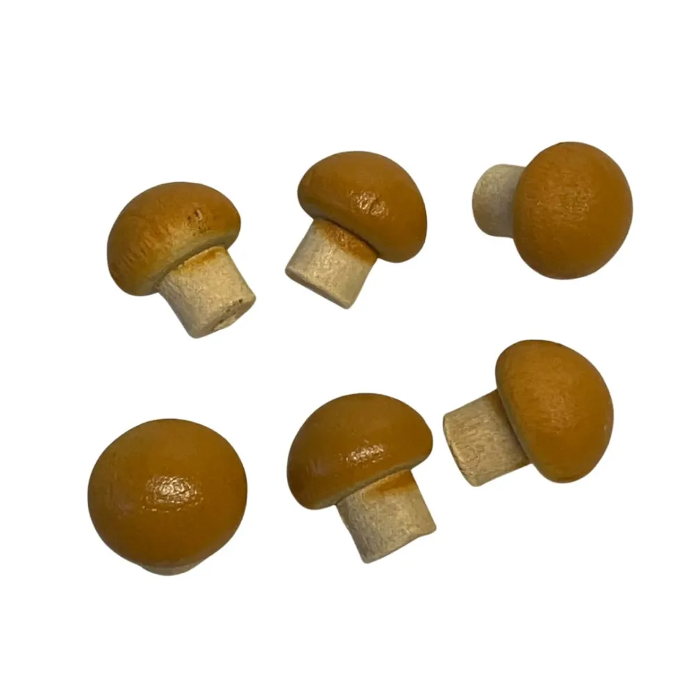 Set of 6 Wooden Mushrooms for 30 cm Nativity Figures