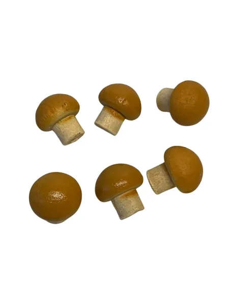 Set 6 funghi in legno per statue da 30 cm